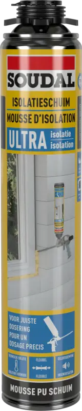 Plaats Bestelling Soudal PU isolatieschuim pistool Ultra isolatie 750ml