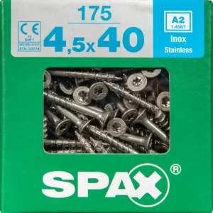 Exclusief Spax universeelschroef T-Star + A2 inox 40x4,5mm 175 st