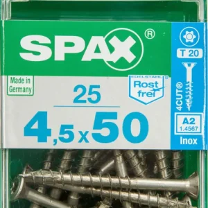 Flitsaanbieding Spax universeelschroef T-Star RVS 4,5x50mm 25st