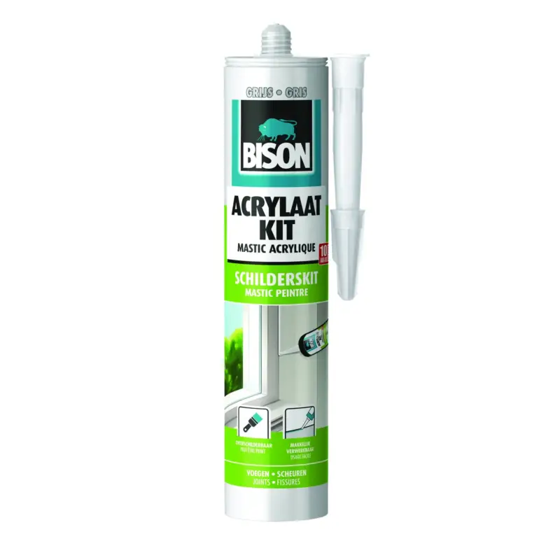 Uitverkoop Bison acrylaatkit universeel grijs 300ml