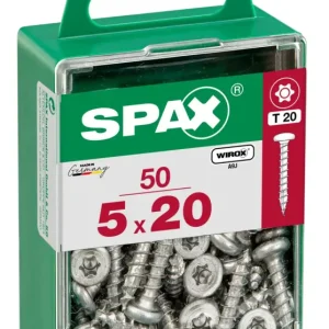 Spax universeelschroef centreerkop rond T-STAR + 4CUT WIROX 5x20mm 50 st Actieprijs