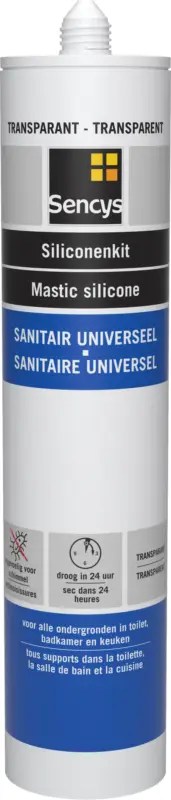 Superprijs Sencys siliconenkit sanitair transparant 310ml