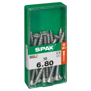 Dagaanbieding Spax Universele schroef6 x 80 mm10 stuksVoldraadVerzonken kopT-STAR plus T30S-punt