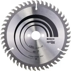 Bosch cirkelzaagblad Optiline wood 160x20x2,6mm 48t Gereduceerde Prijs